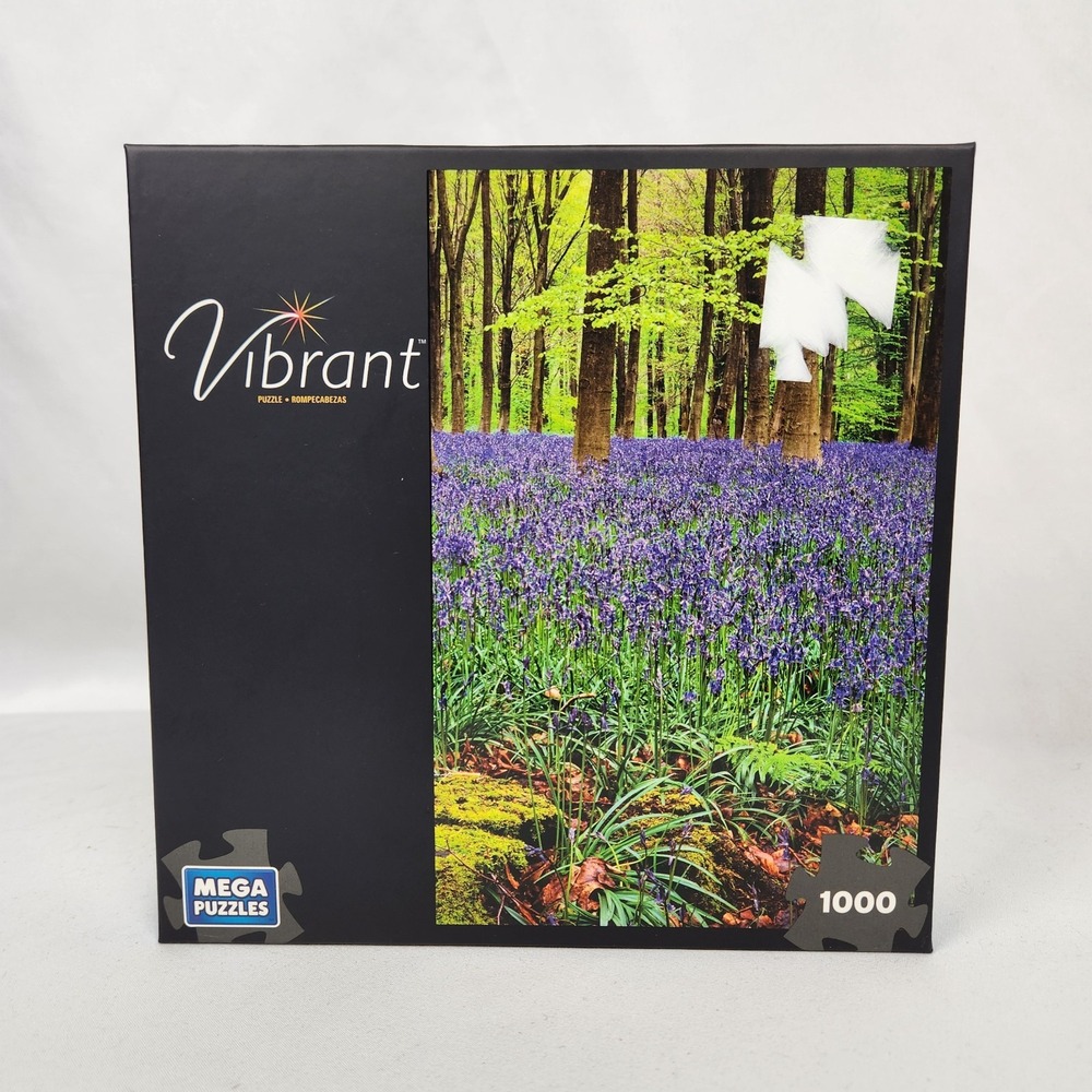 New Sealed Mega‎ Puzzles Vibrant "View Through the Woods" 1000 Pc Floral Forest